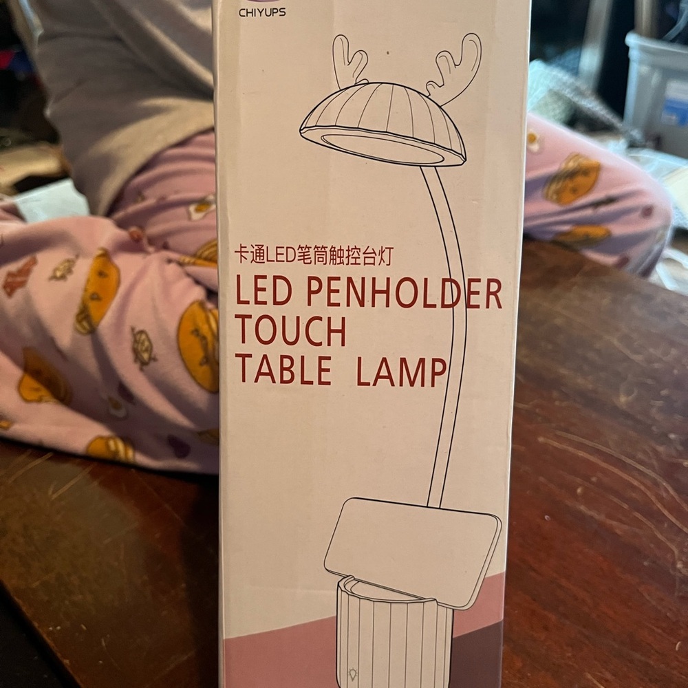 White LED Penholder Touch Table Lamp